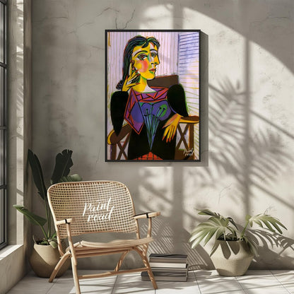 Pablo Picasso’s “Portrait of Dora Maar” is a celebrated and emotionally charged painting that vivid… for living room