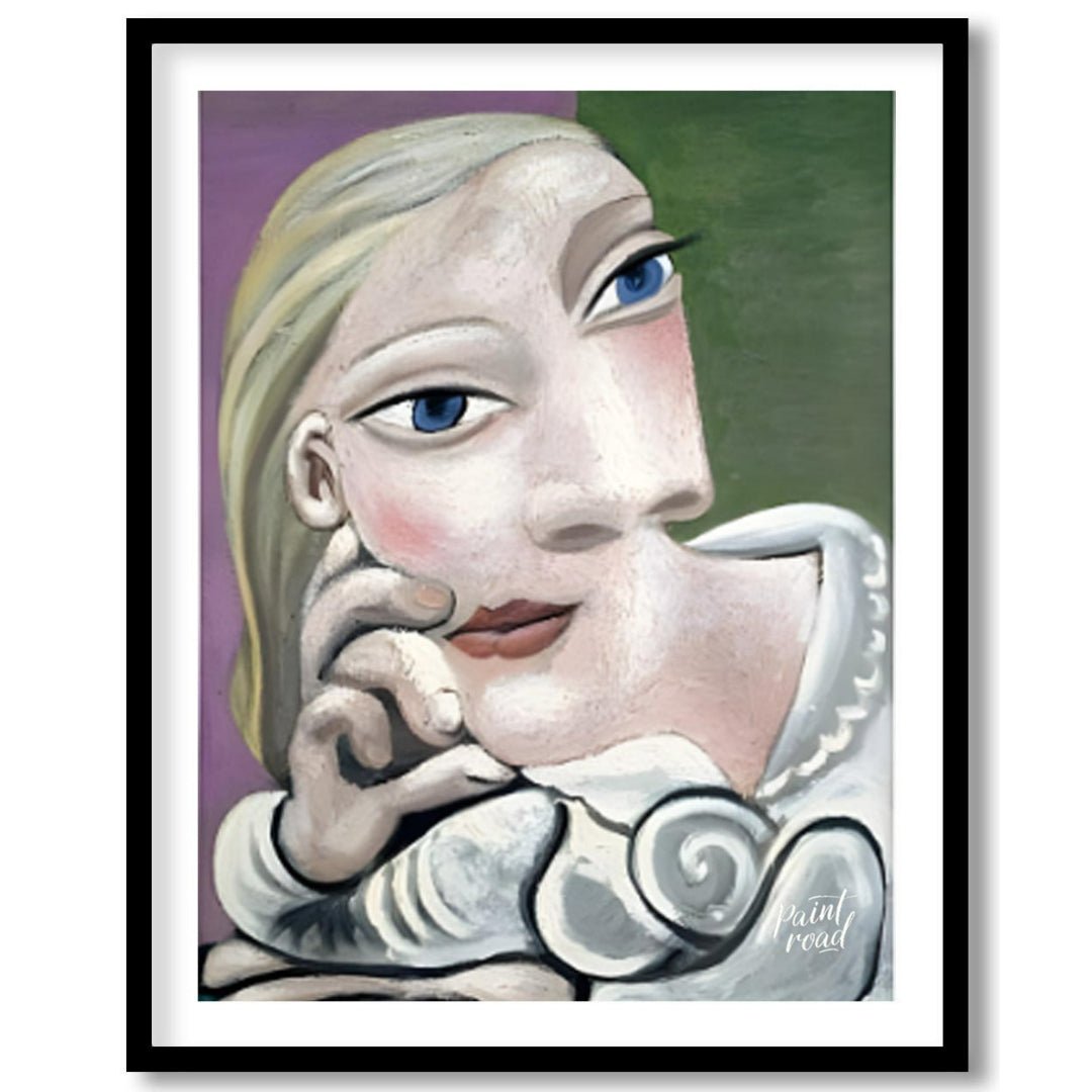 This intimate and serene portrait by Pablo Picasso features his beloved muse, Marie-Thérèse Walter,… for area