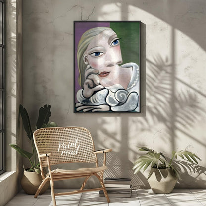 This intimate and serene portrait by Pablo Picasso features his beloved muse, Marie-Thérèse Walter,… for other