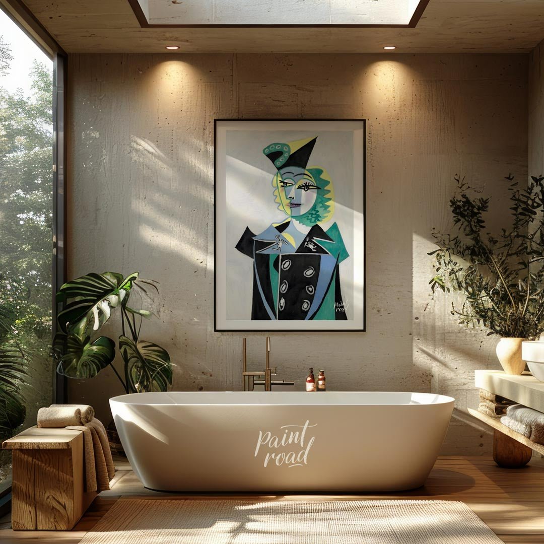 Pablo Picasso’s “Portrait of Nusch Éluard” is a striking and elegant depiction of the Surrealist ar… for bathroom