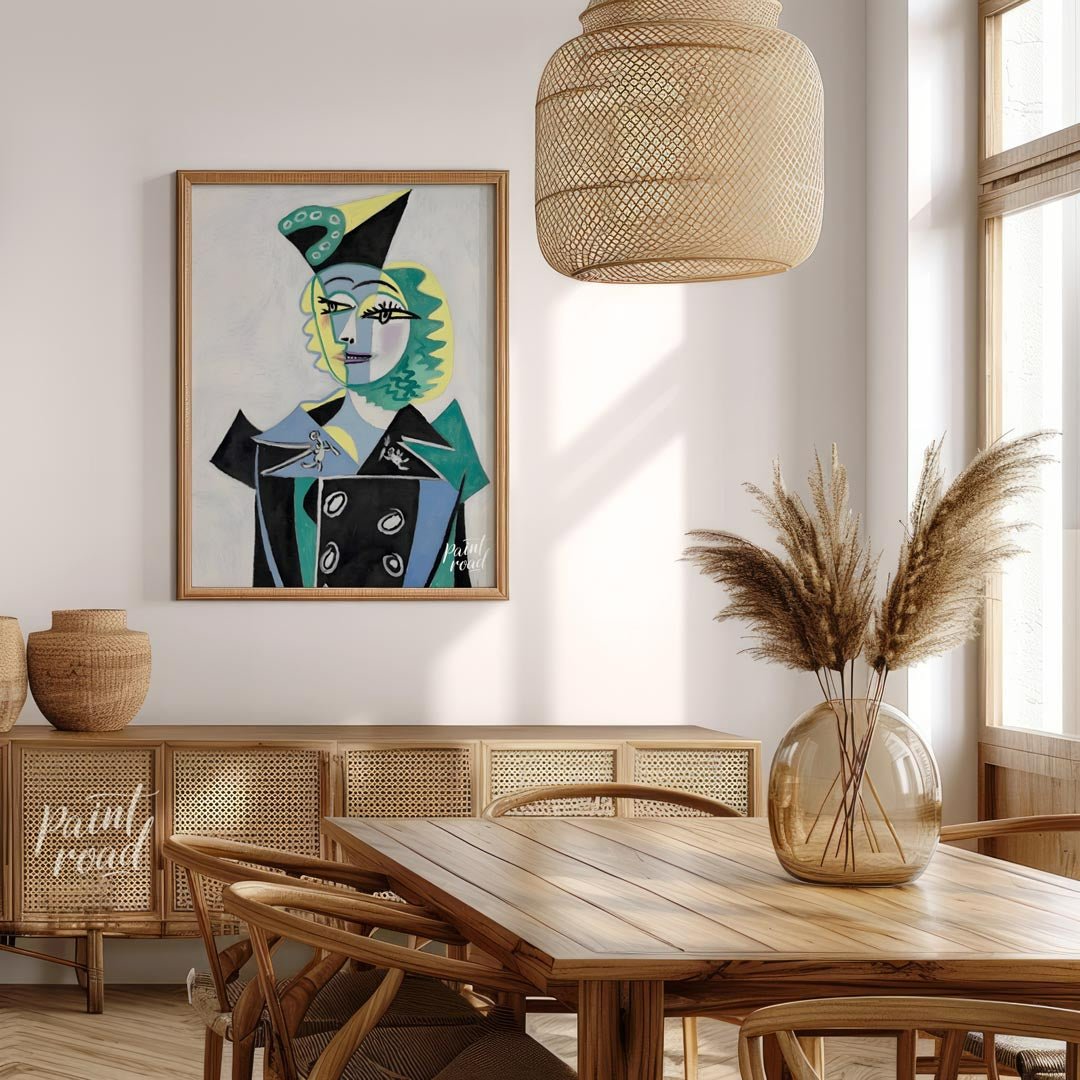 Pablo Picasso’s “Portrait of Nusch Éluard” is a striking and elegant depiction of the Surrealist ar… for dining room