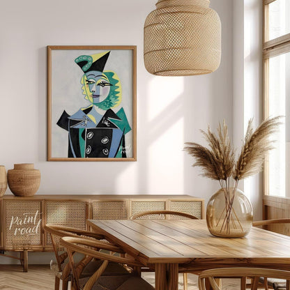 Pablo Picasso’s “Portrait of Nusch Éluard” is a striking and elegant depiction of the Surrealist ar… for dining room