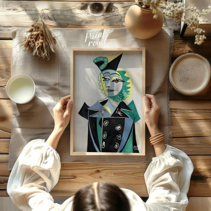 Pablo Picasso’s “Portrait of Nusch Éluard” is a striking and elegant depiction of the Surrealist ar… for other