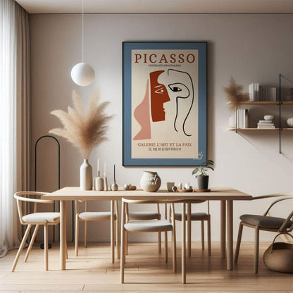 This captivating exhibition poster advertises “PICASSO PORTRAITS IMAGINAIRES” at GALERIE L’ART ET L… for dining room