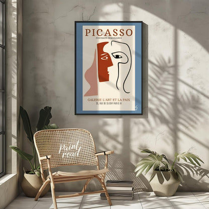 This captivating exhibition poster advertises “PICASSO PORTRAITS IMAGINAIRES” at GALERIE L’ART ET L… for other