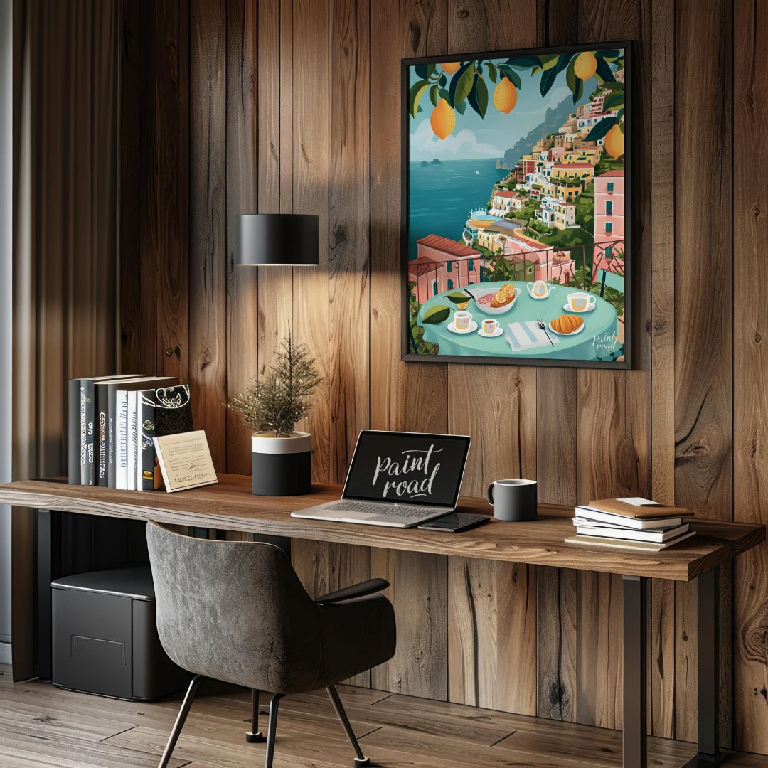 Positano Lemon Vista Painting available online at Paintroad showing architecture art and charming