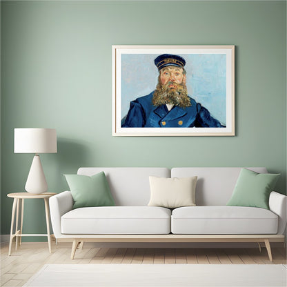 This captivating portrait captures the essence of a 19th-century postmaster, adorned in a striking for Hall
