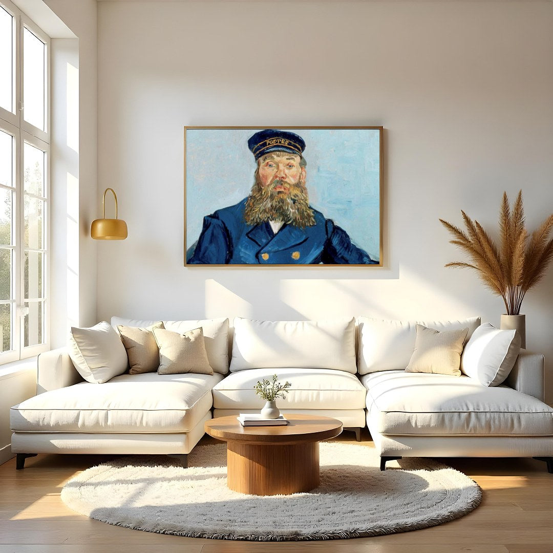 This captivating portrait captures the essence of a 19th-century postmaster, adorned in a striking for Living Room