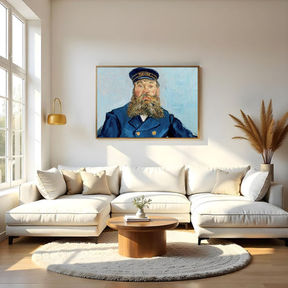 This captivating portrait captures the essence of a 19th-century postmaster, adorned in a striking for Living Room
