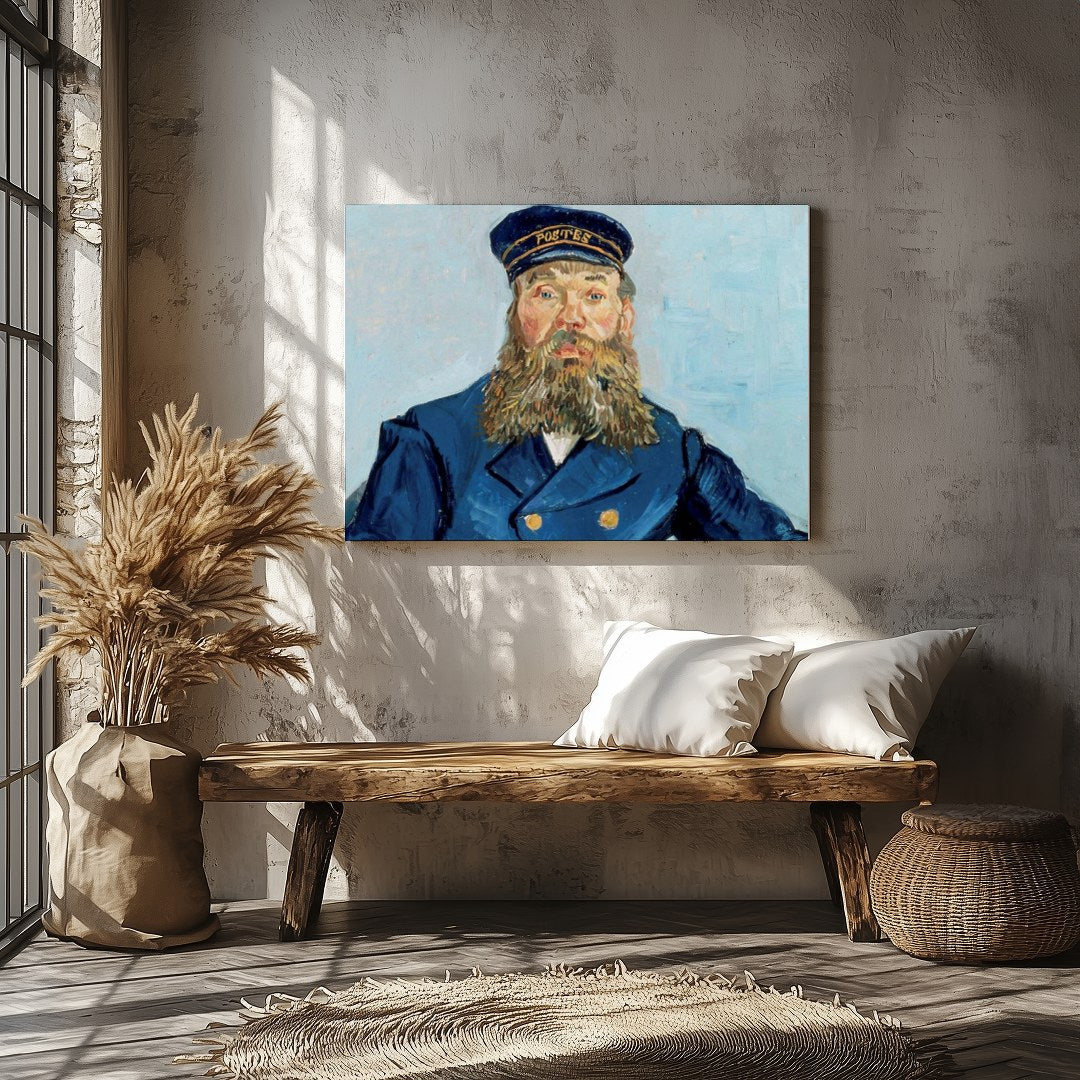 This captivating portrait captures the essence of a 19th-century postmaster, adorned in a striking for Veranda