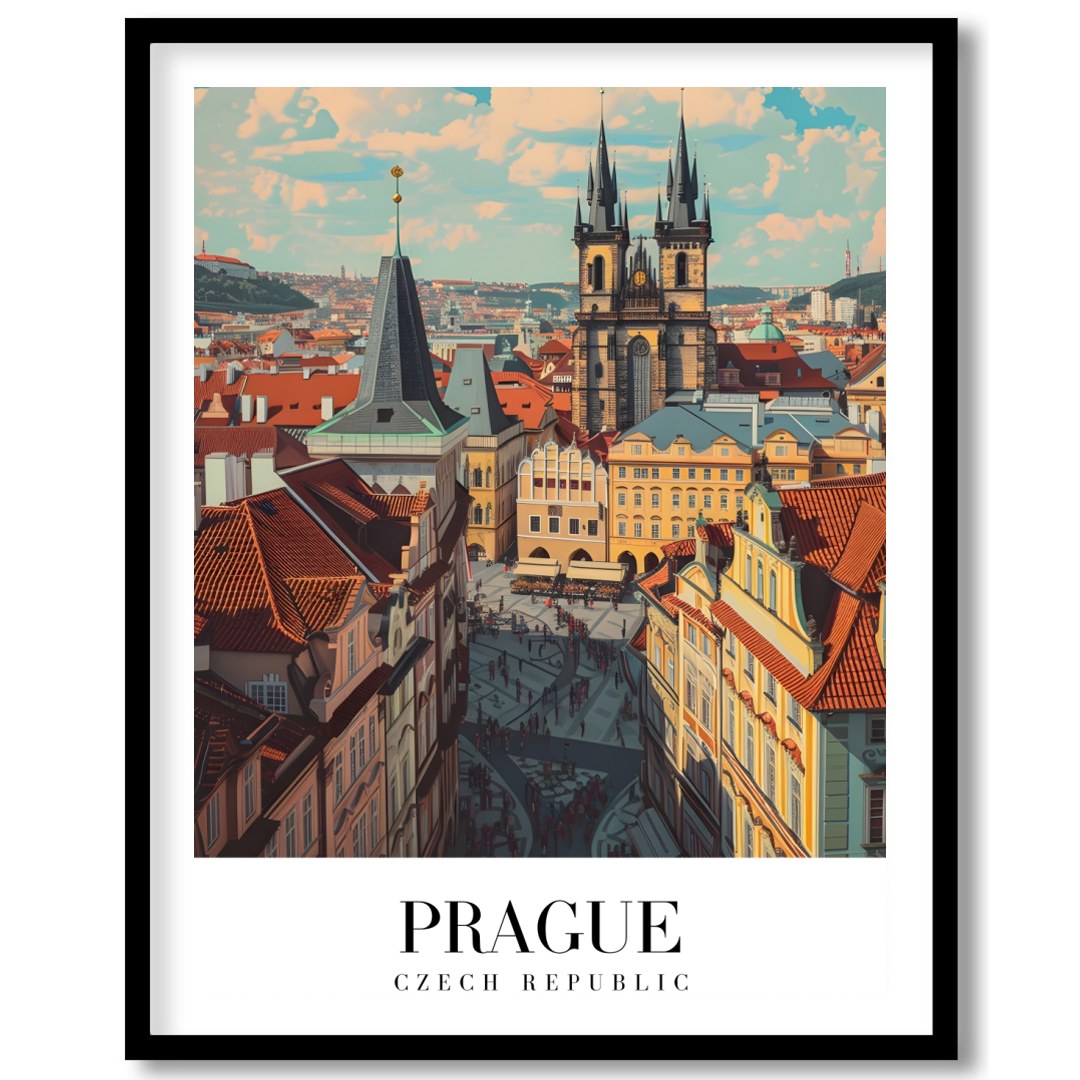 Experience the enchanting allure of Prague with this captivating wall art. Featuring the city's for nook