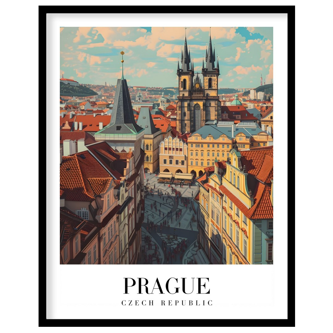 Experience the enchanting allure of Prague with this captivating wall art. Featuring the city's for nook
