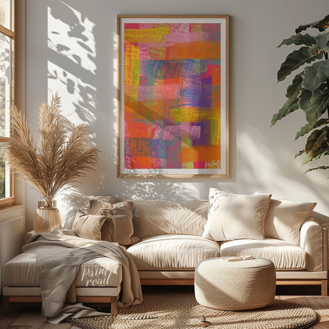 This beautiful painting is an abstract exploration of color and texture. Bold, overlapping rectangl… for living room