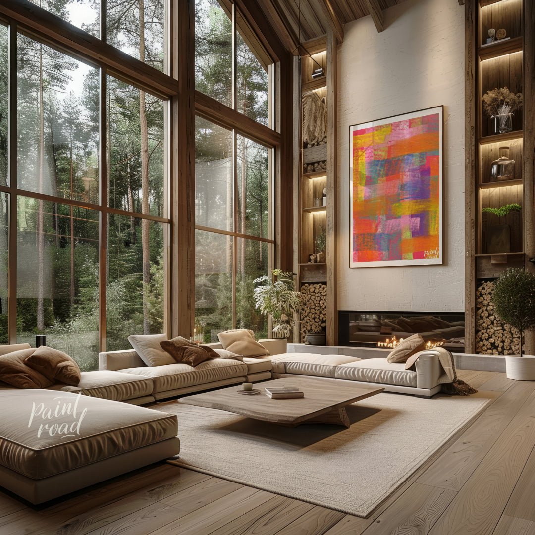 This beautiful painting is an abstract exploration of color and texture. Bold, overlapping rectangl… for living room