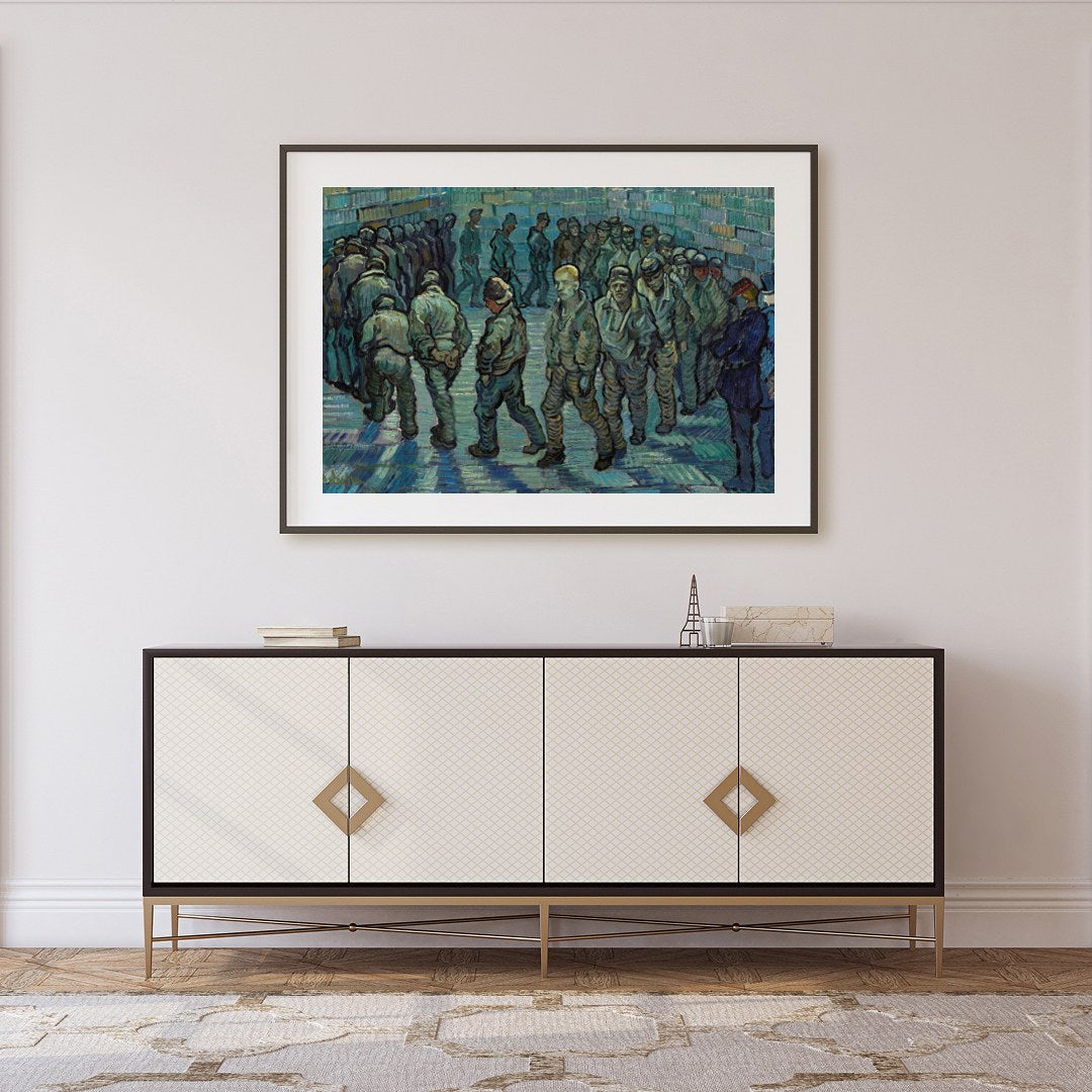 Step into the world of Van Gogh with this evocative piece, 'Prisoners in a Courtyard'. The artwork for Foyer