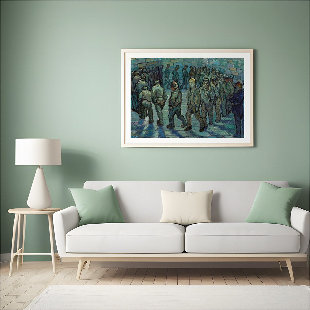 Step into the world of Van Gogh with this evocative piece, 'Prisoners in a Courtyard'. The artwork for Hall