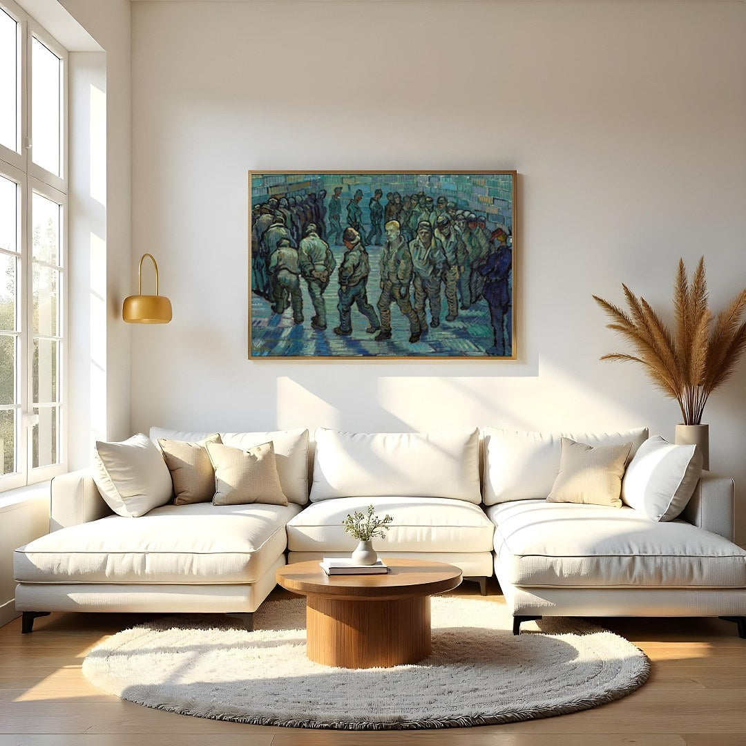 Step into the world of Van Gogh with this evocative piece, 'Prisoners in a Courtyard'. The artwork for Living Room