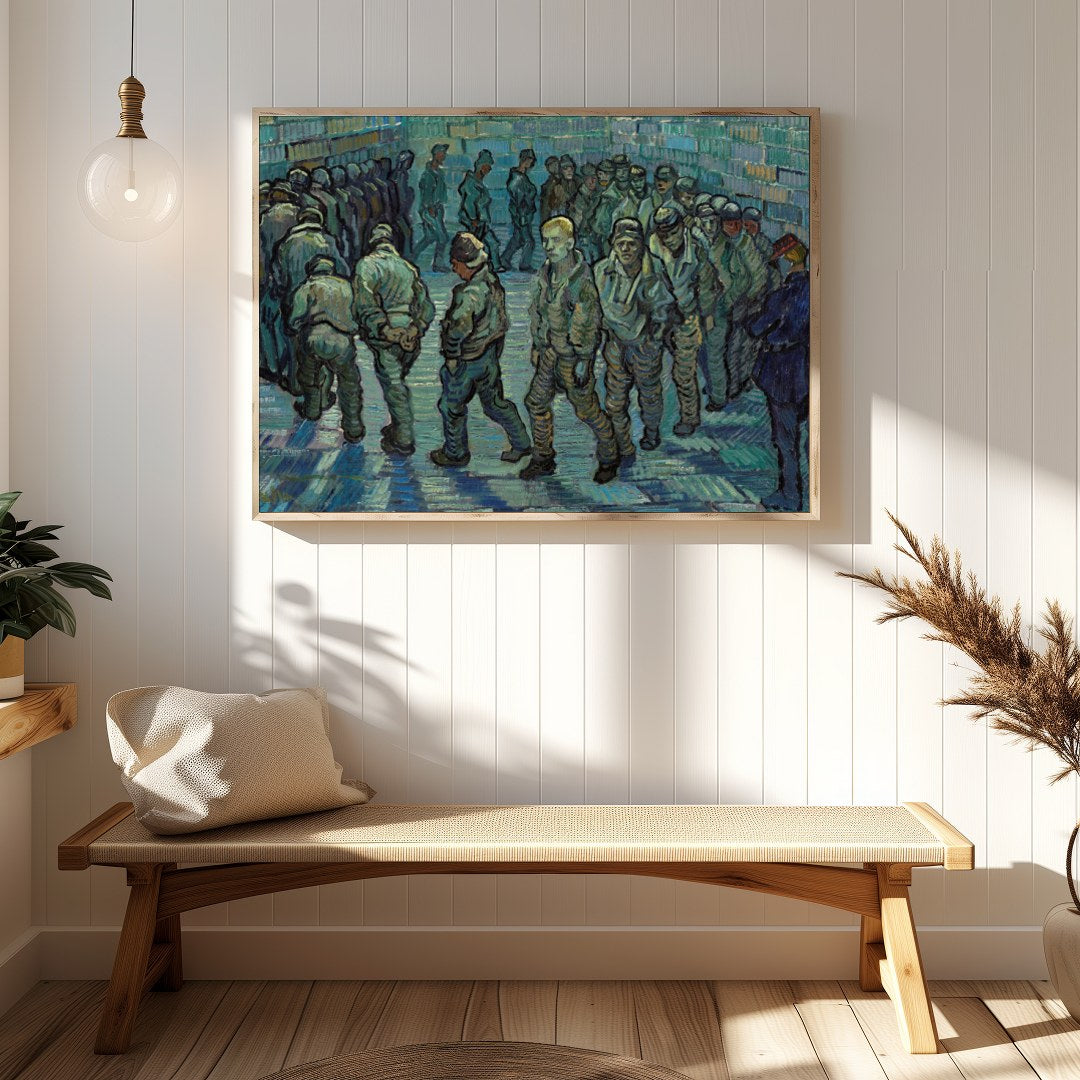 Step into the world of Van Gogh with this evocative piece, 'Prisoners in a Courtyard'. The artwork for Hallway