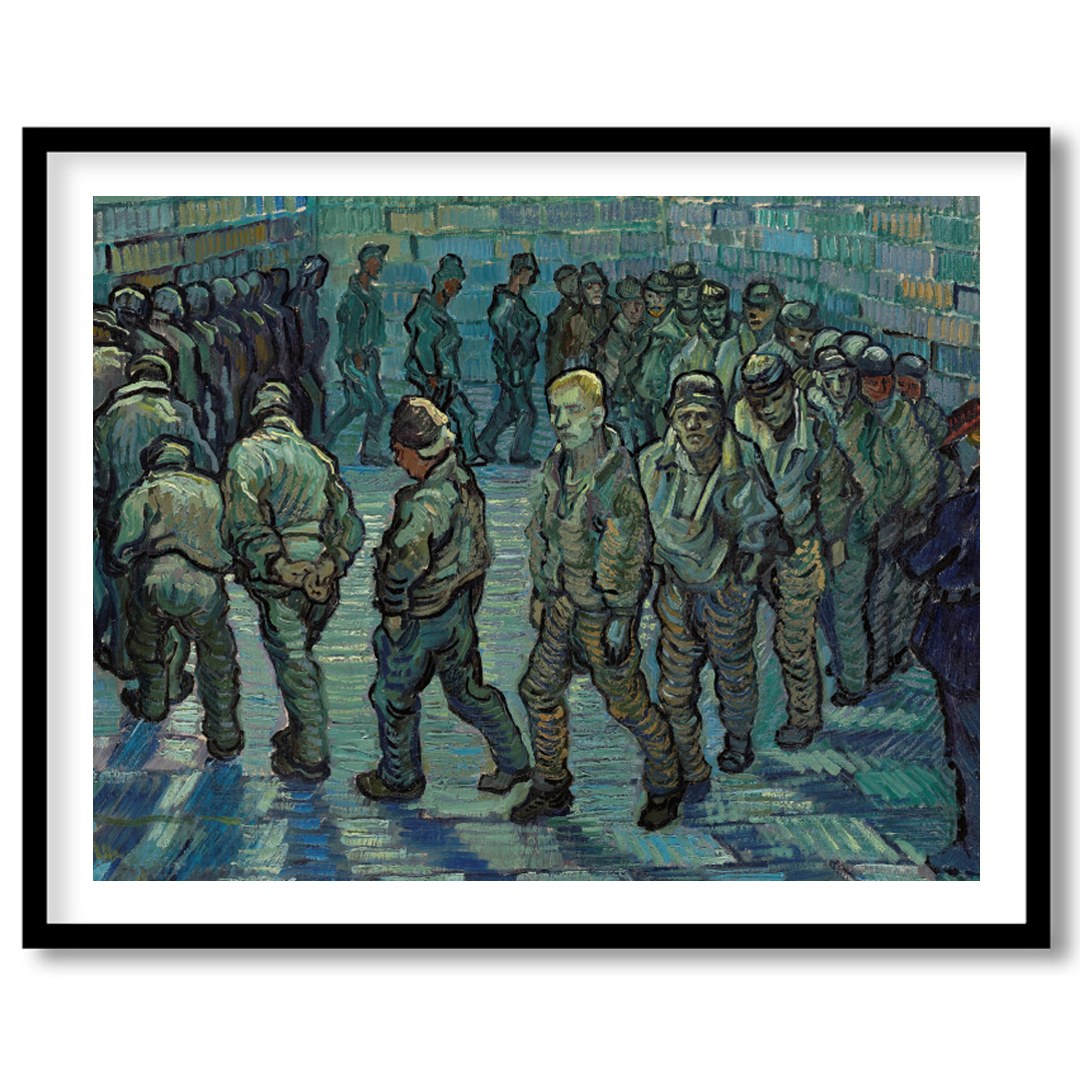 Step into the world of Van Gogh with this evocative piece, 'Prisoners in a Courtyard'. The artwork for studio