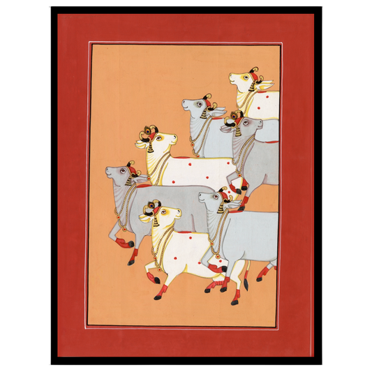 Immerse yourself in the timeless elegance of Pichwai with this striking artwork featuring a for sweet-home