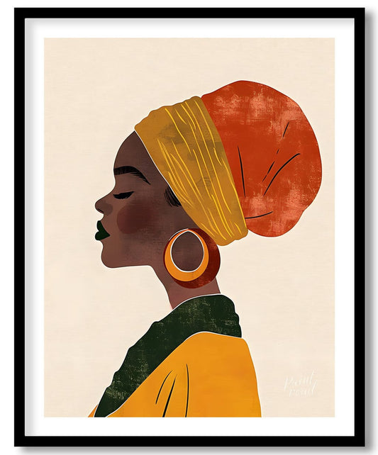 Profile in Warm Hues Painting available online at Paint Road for only Profile in Warm Hues showing African art and beauty
