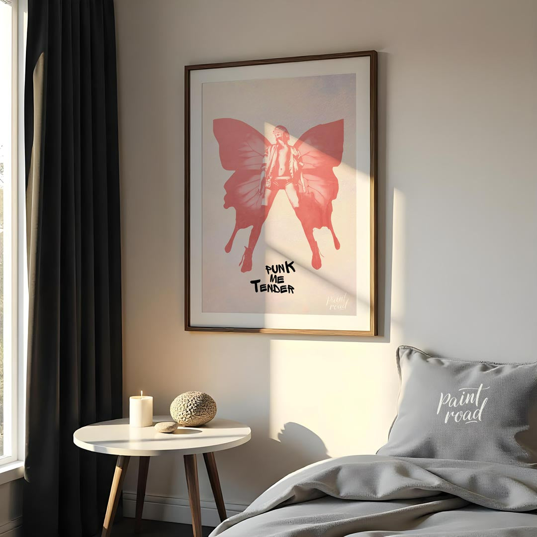 This captivating and edgy art print presents a striking silhouette of a powerful figure, dramatical… for bedroom