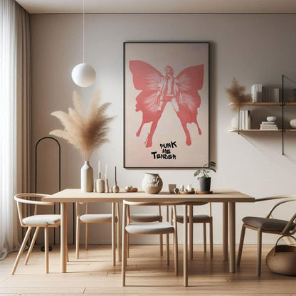 This captivating and edgy art print presents a striking silhouette of a powerful figure, dramatical… for dining room