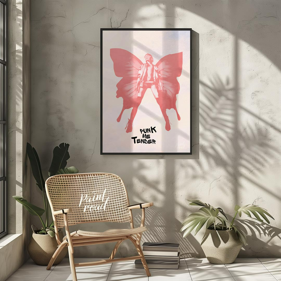 This captivating and edgy art print presents a striking silhouette of a powerful figure, dramatical… for living room