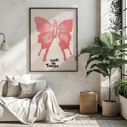 This captivating and edgy art print presents a striking silhouette of a powerful figure, dramatical… for living room