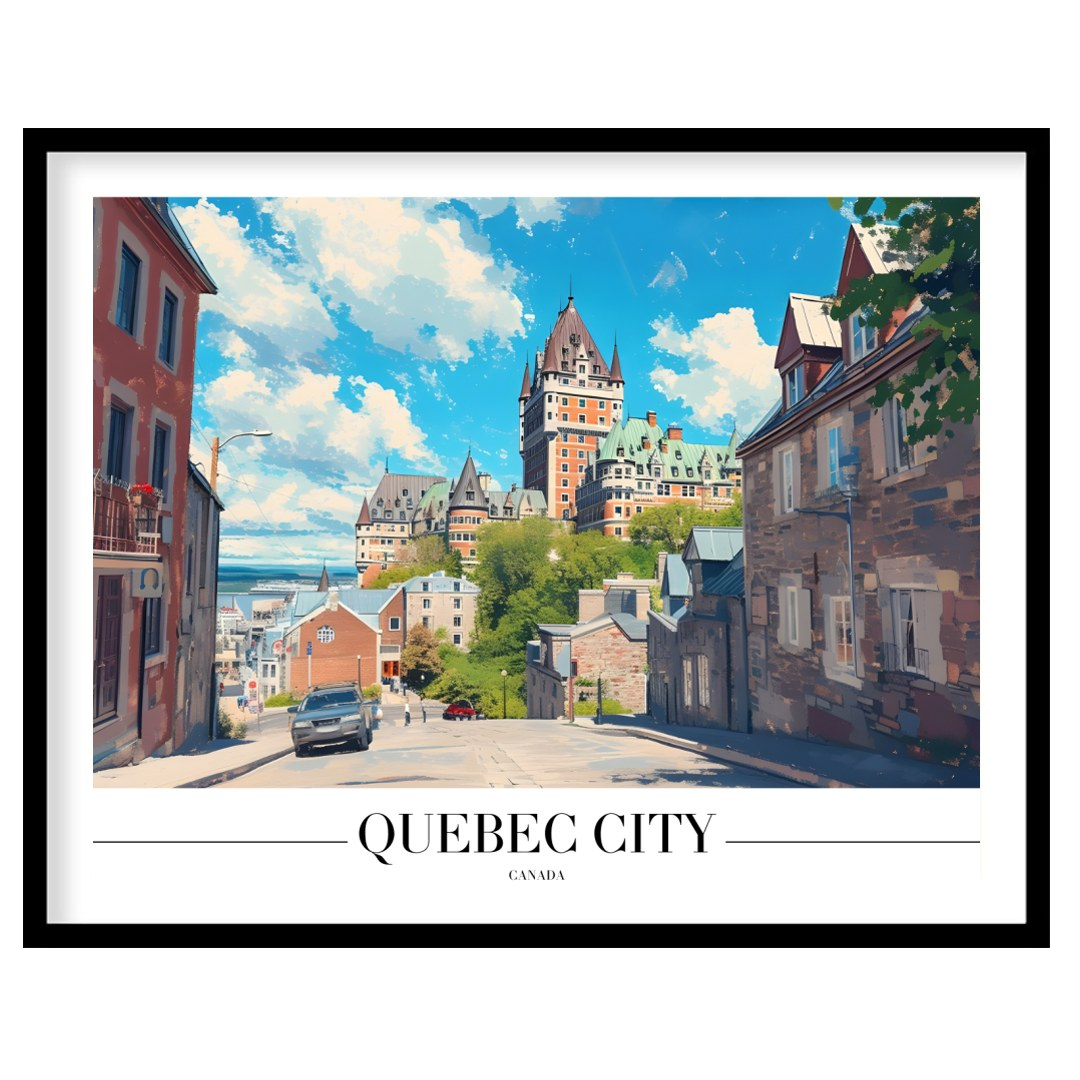 Capture the charm of Quebec City with this stunning depiction of its iconic architecture. The for bedroom