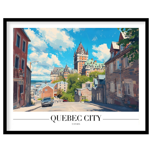 Capture the charm of Quebec City with this stunning depiction of its iconic architecture. The for bedroom