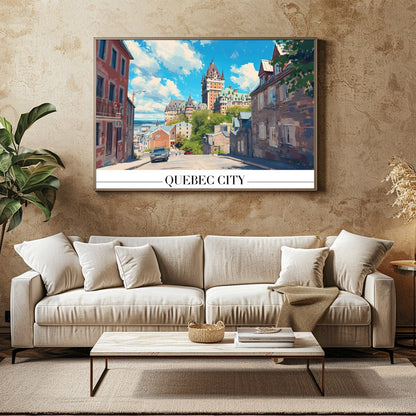 Capture the charm of Quebec City with this stunning depiction of its iconic architecture. The for Family Room