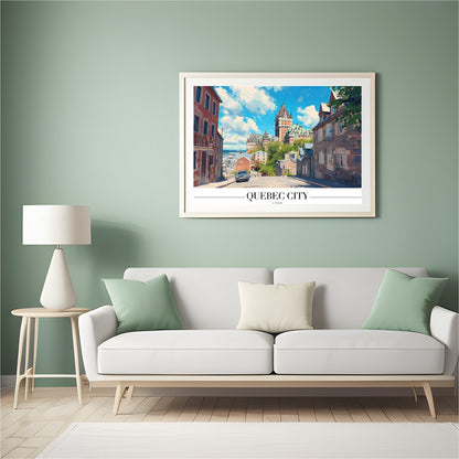 Capture the charm of Quebec City with this stunning depiction of its iconic architecture. The for Hall