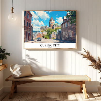 Capture the charm of Quebec City with this stunning depiction of its iconic architecture. The for Hallway