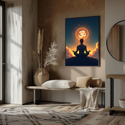 Immerse yourself in tranquility with this breathtaking artwork depicting a solitary figure in for abode