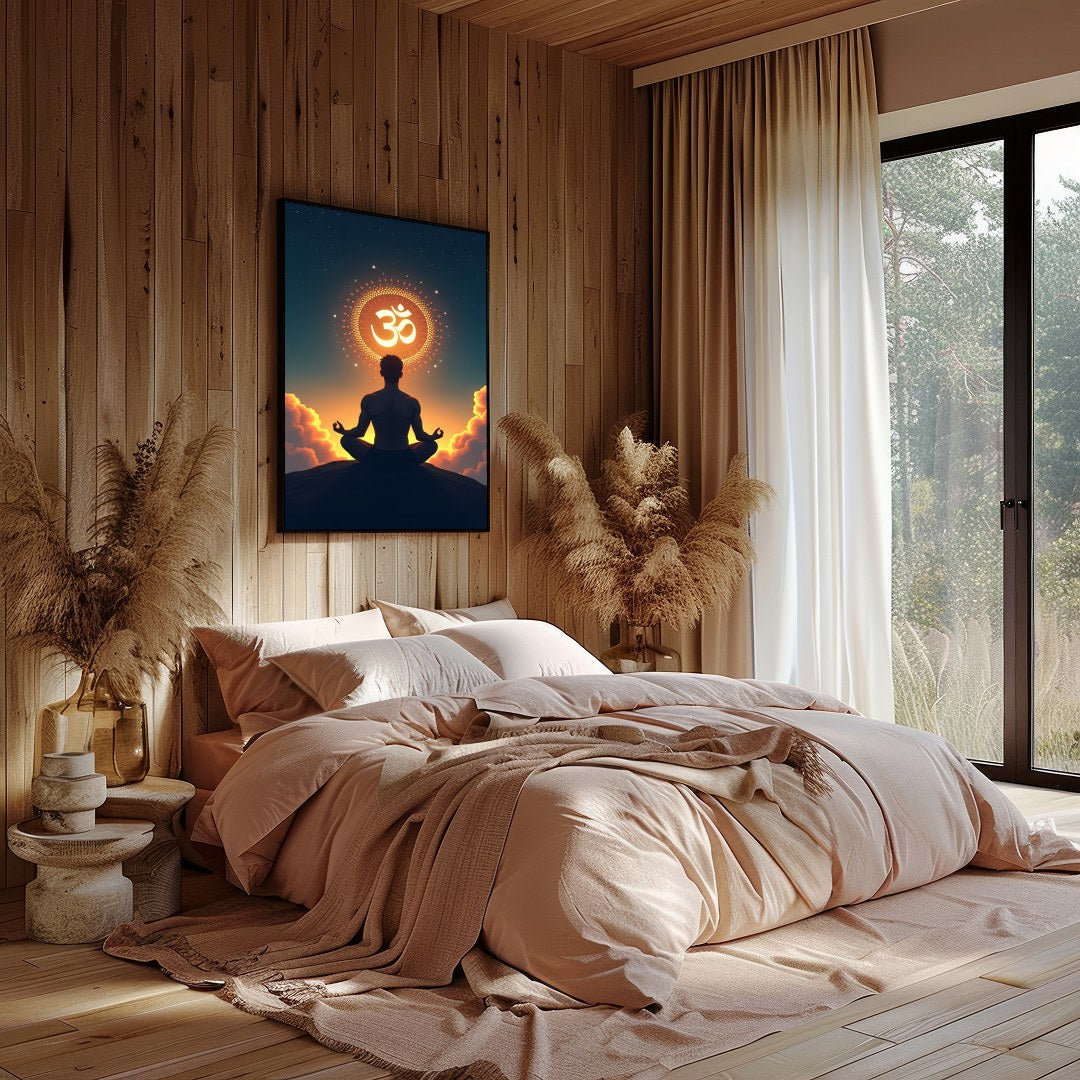 Immerse yourself in tranquility with this breathtaking artwork depicting a solitary figure in for Bedroom