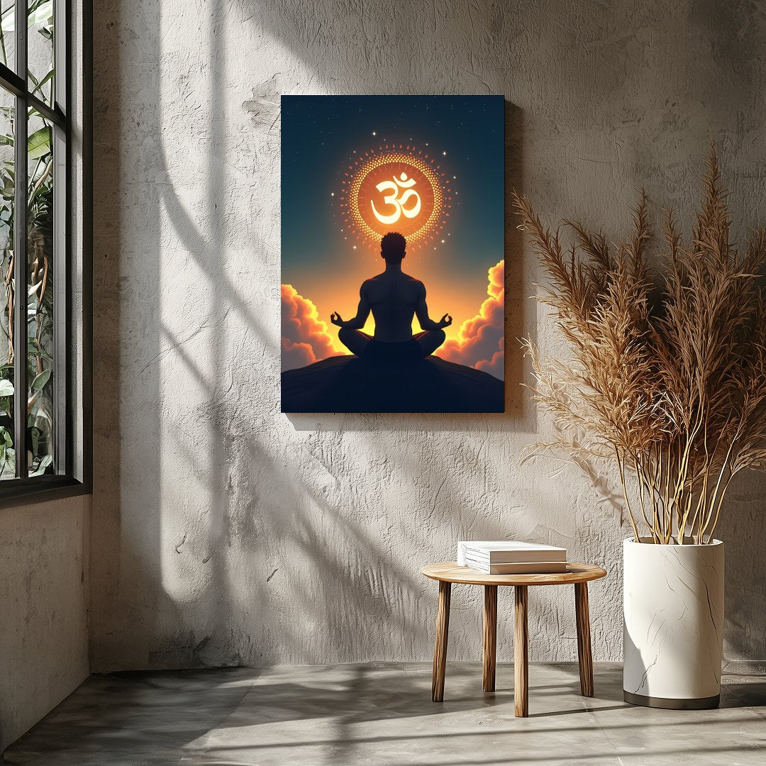 Immerse yourself in tranquility with this breathtaking artwork depicting a solitary figure in for Entrance