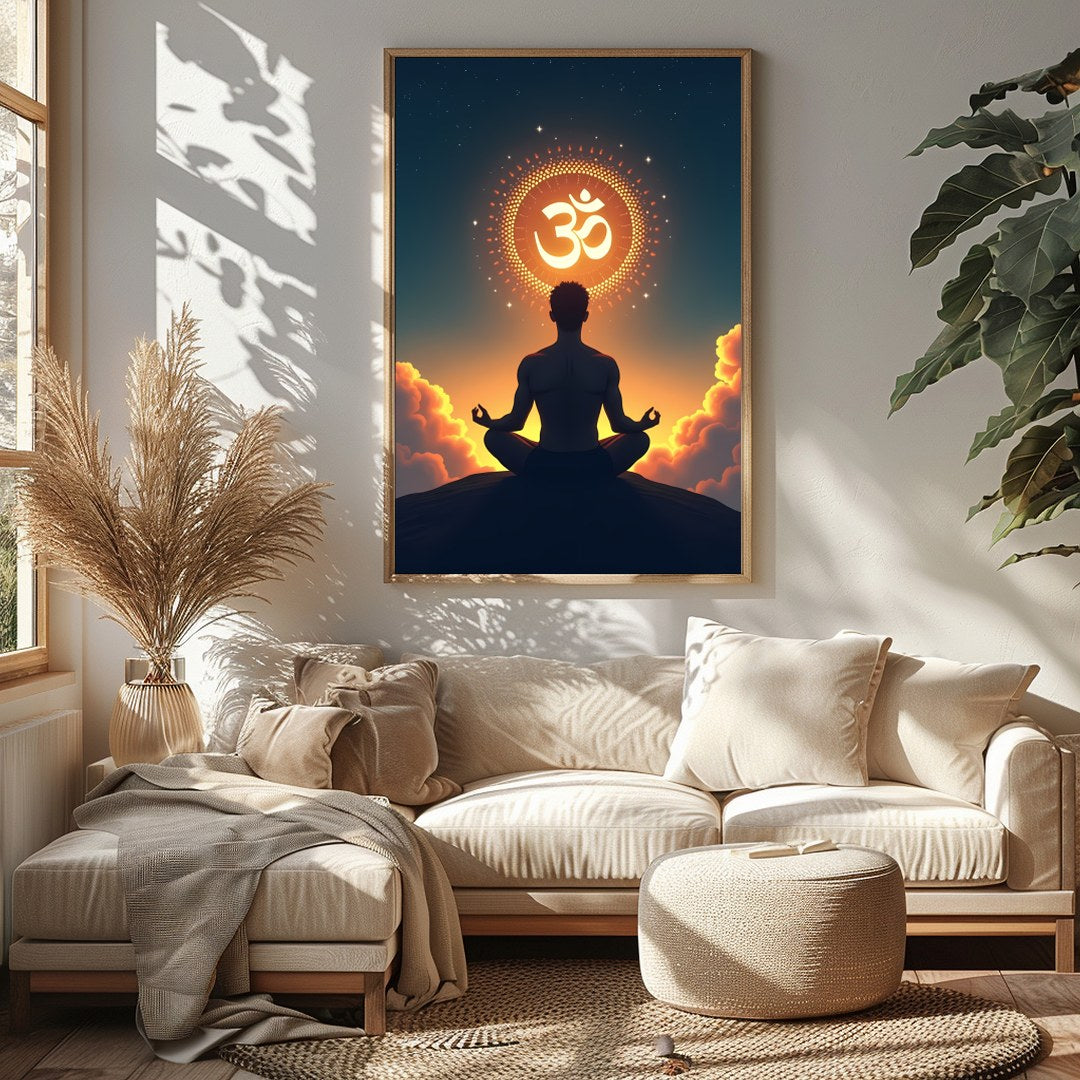 Immerse yourself in tranquility with this breathtaking artwork depicting a solitary figure in for Sitting Area