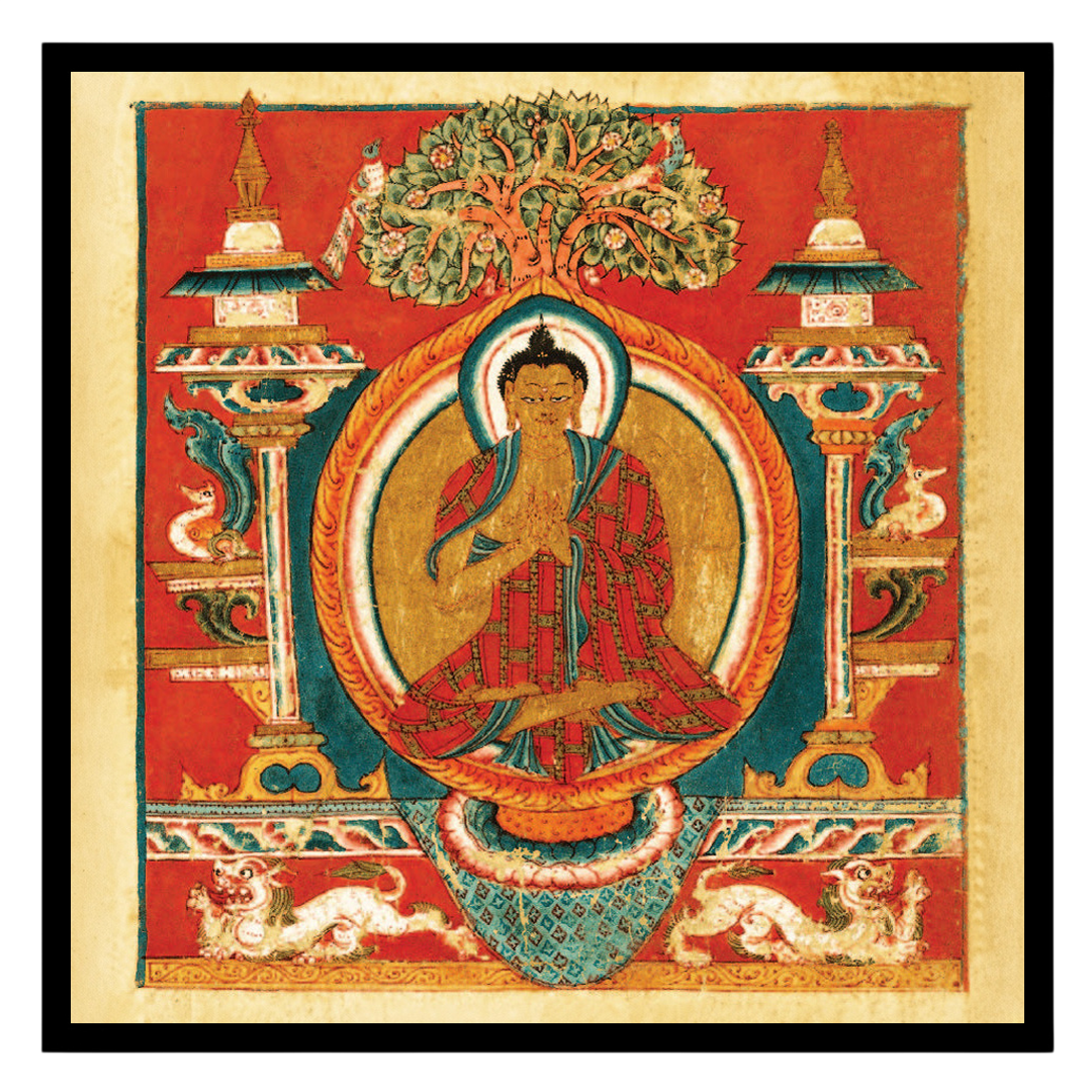 Immerse yourself in the spiritual vibrance of Sakyamuni Buddha depicted in exquisite Thangka art. for dwelling