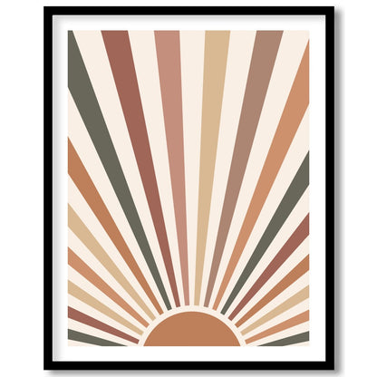 Add a touch of vintage charm to your space with this radiant sunburst wall art. Featuring earthy for abode