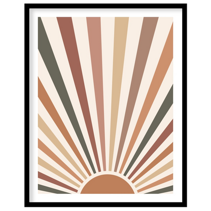 Add a touch of vintage charm to your space with this radiant sunburst wall art. Featuring earthy for abode