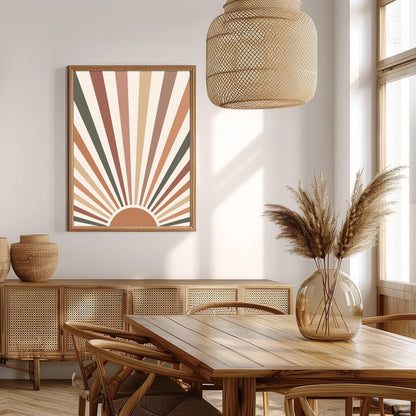 Add a touch of vintage charm to your space with this radiant sunburst wall art. Featuring earthy for Extra Kitchen
