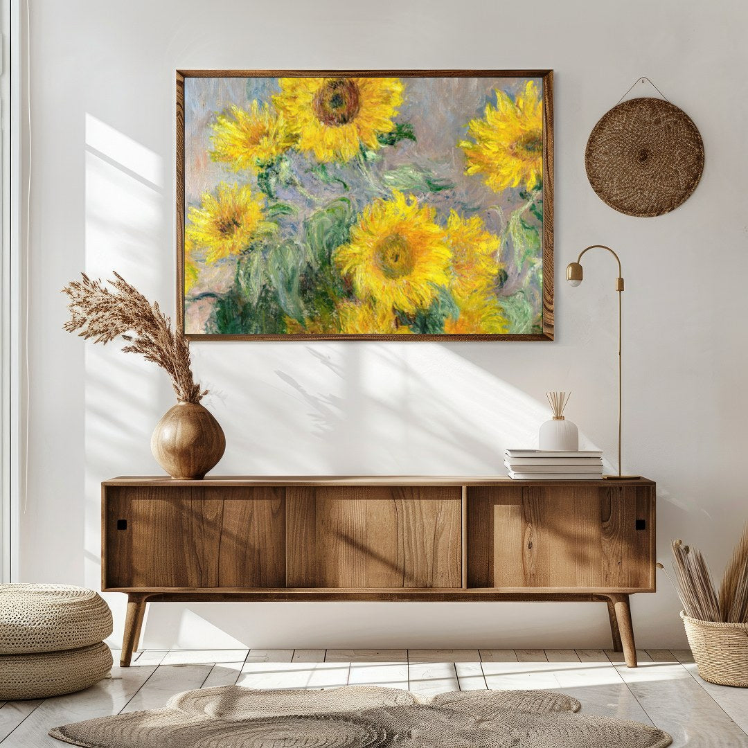 Illuminate your space with the vibrant energy of this 'Radiant Sunflower Symphony'. The artwork for Sitting Area