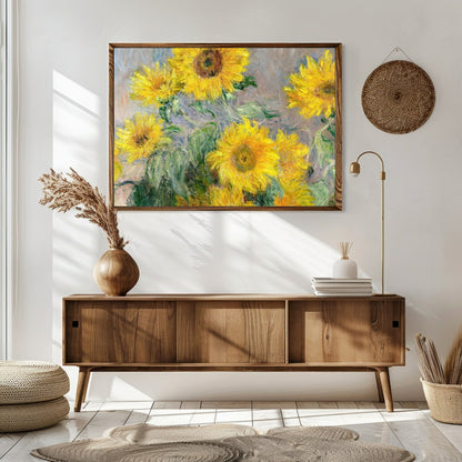 Illuminate your space with the vibrant energy of this 'Radiant Sunflower Symphony'. The artwork for Sitting Area