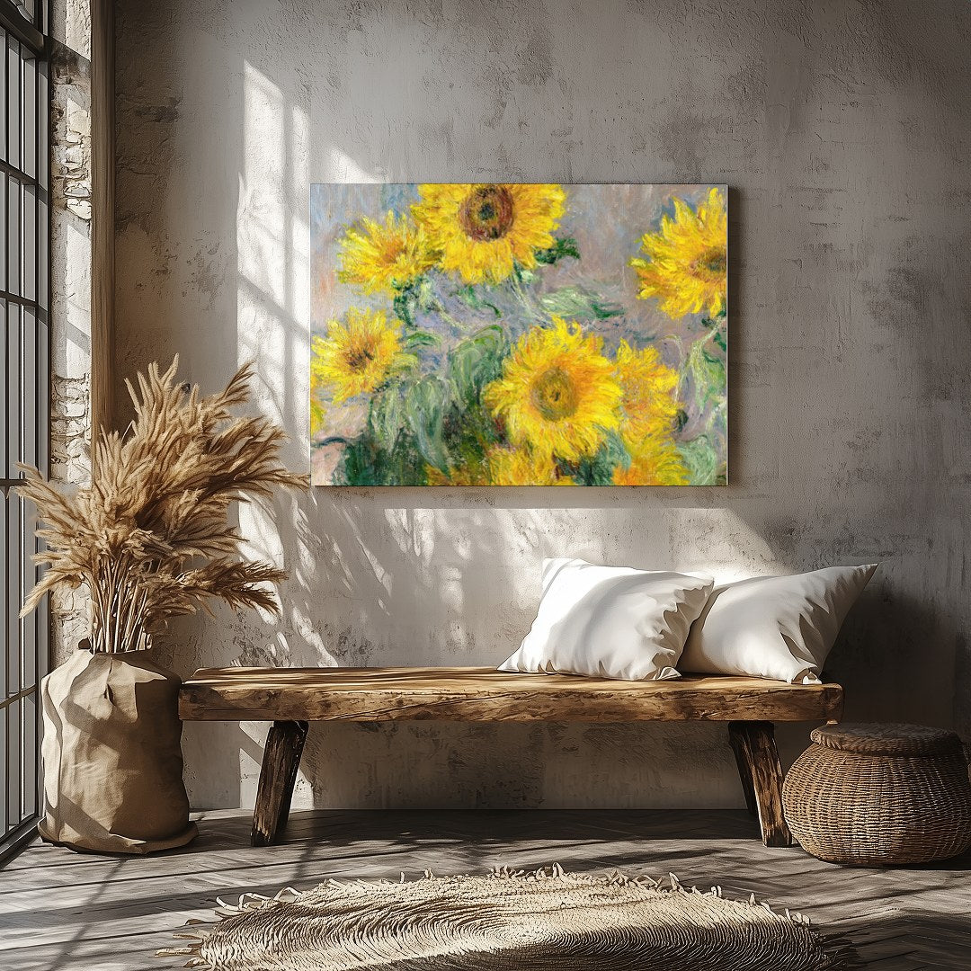 Illuminate your space with the vibrant energy of this 'Radiant Sunflower Symphony'. The artwork for Veranda