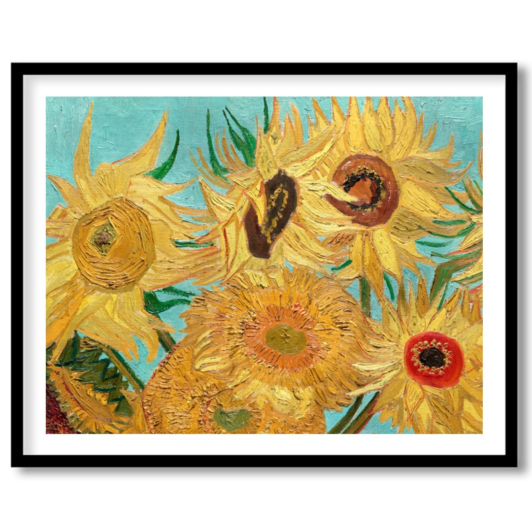 Capture the essence of summer with this vibrant depiction of sunflowers in full bloom. The for area