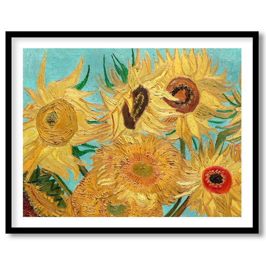 Capture the essence of summer with this vibrant depiction of sunflowers in full bloom. The for area