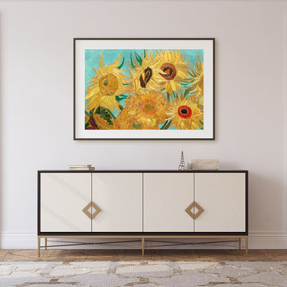 Capture the essence of summer with this vibrant depiction of sunflowers in full bloom. The for Foyer