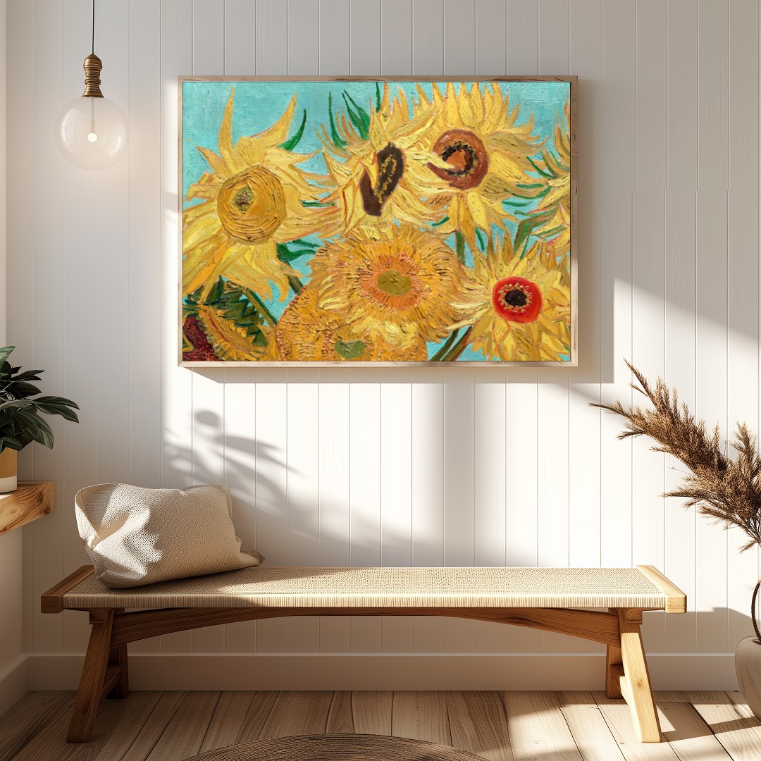 Capture the essence of summer with this vibrant depiction of sunflowers in full bloom. The for Hallway