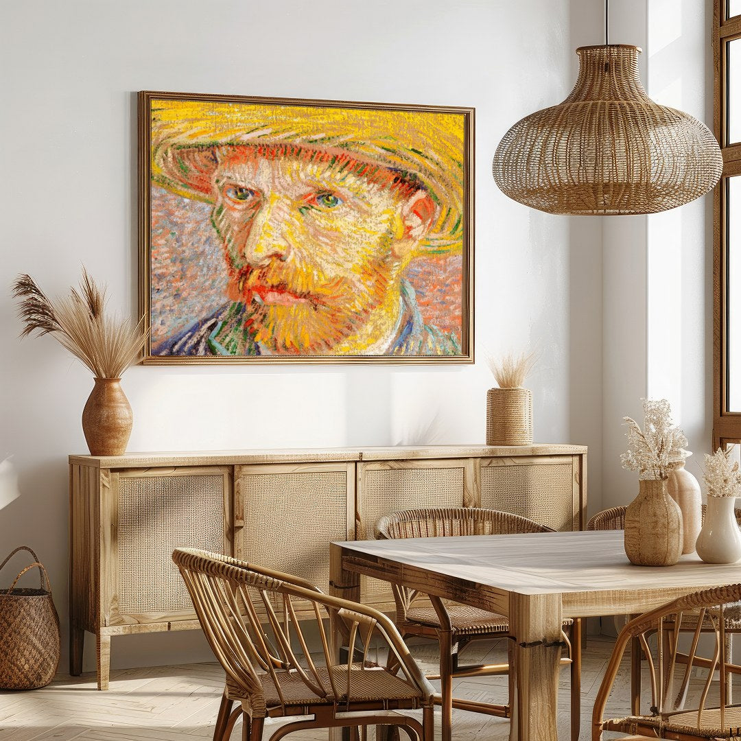 Experience the emotive power of this vivid, textured portrait that embodies the essence of human for Dining
